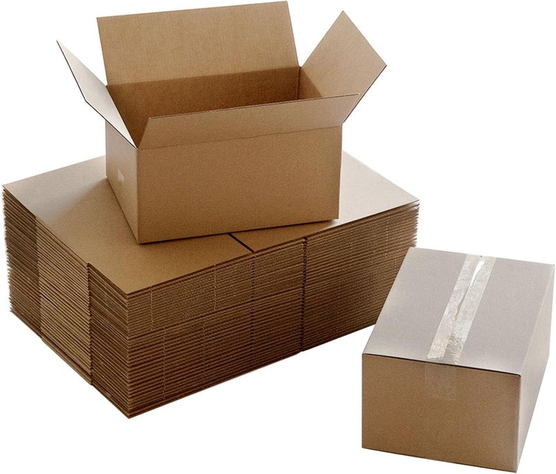 HESESOH 10x7x5 Inches Shipping Boxes Set of 40, Brown Corrugated Cardboard Box Literature Mailer for Packing Small Business - Image 1